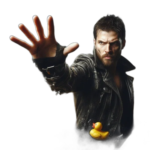 jacket, weapon, photorealistic, concept art transparent PNG cut-out