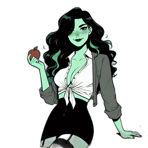 dress, comic book art, cartoon, concept art transparent PNG cut-out