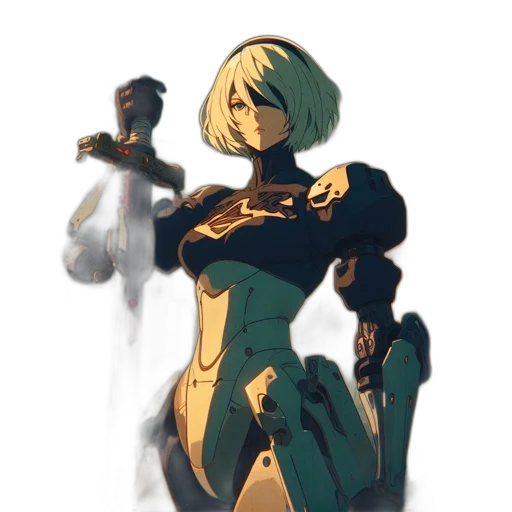 robot, dress, weapon, mask transparent PNG cut-out