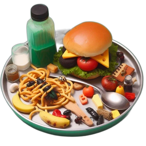 food, miniature, setting, includes transparent PNG cut-out