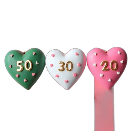 jewelry, 3d render, pastel, three transparent PNG cut-out