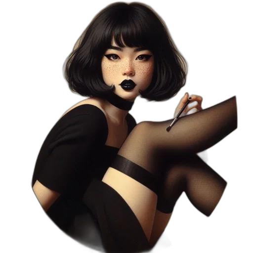 dress, face, staff, fantasy art transparent PNG cut-out