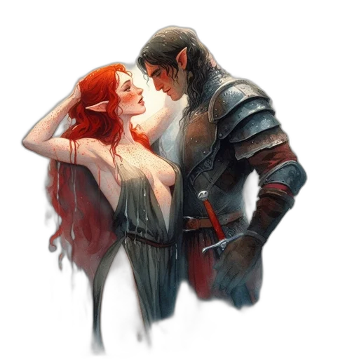 sword, fantasy art, concept art, watercolor transparent PNG cut-out