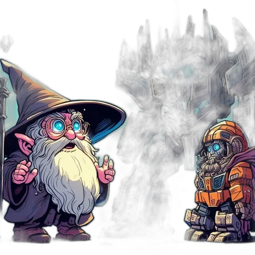 concept art, fantasy art, comic book art, pixel art transparent PNG cut-out