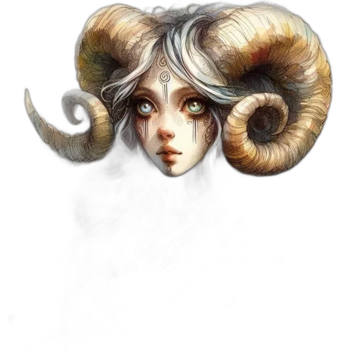 hair, creature, mask, staff transparent PNG cut-out