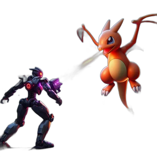 concept art, 3d render, orange, fire-breathing transparent PNG cut-out