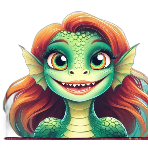 dragon, creature, staff, face transparent PNG cut-out