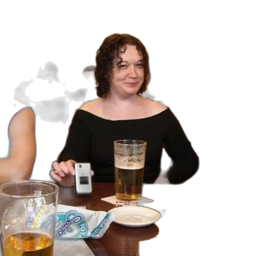 staff, face, bottle, dress transparent PNG cut-out