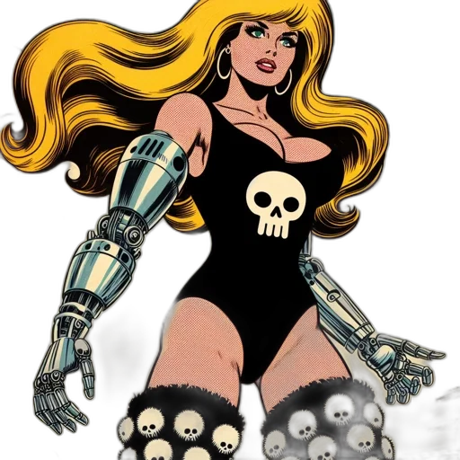 comic book art, concept art, cartoon, retro transparent PNG cut-out