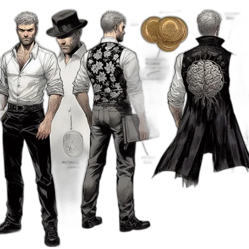 jacket, concept art, comic book art, fantasy art transparent PNG cut-out
