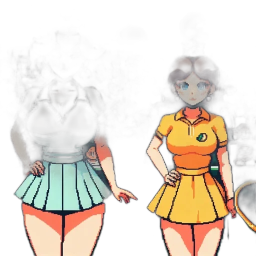 dress, concept art, anime, pixel art transparent PNG cut-out
