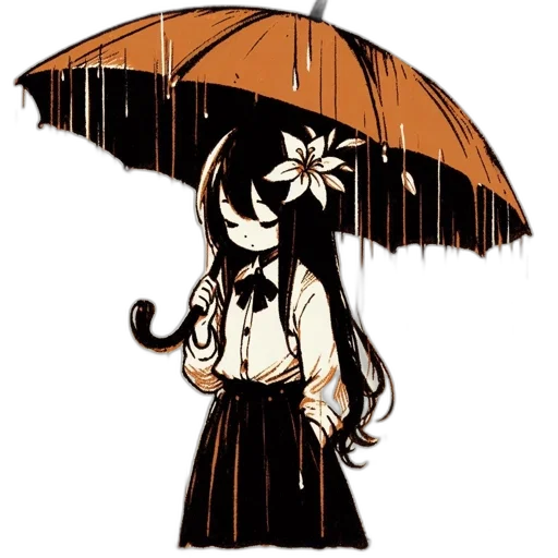 umbrella, staff, hat, jacket transparent PNG cut-out