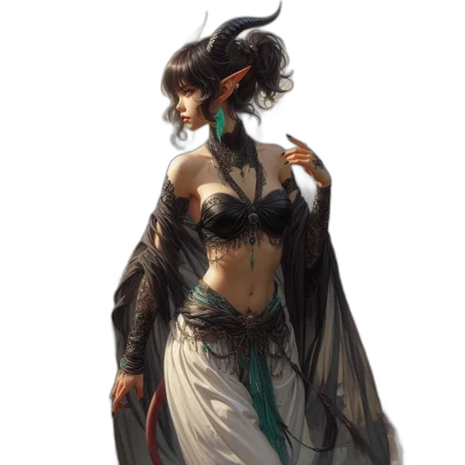 dress, fantasy art, concept art, comic book art transparent PNG cut-out