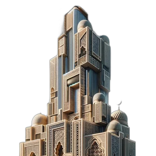 building, crown, 3d render, concept art transparent PNG cut-out