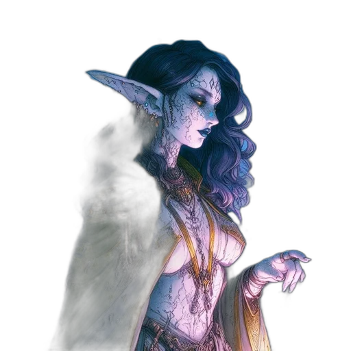 dress, staff, dragon, fantasy art transparent PNG cut-out