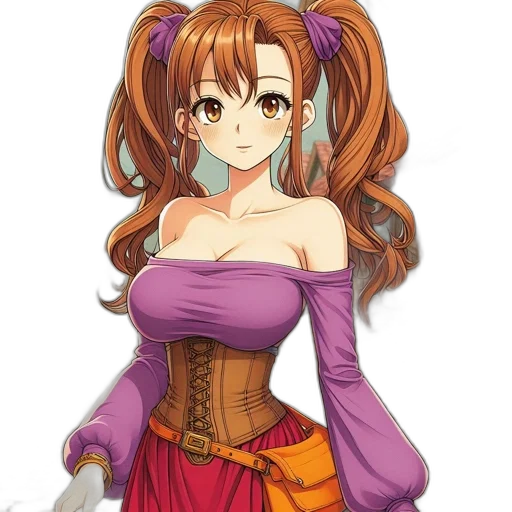 dress, staff, crown, anime transparent PNG cut-out
