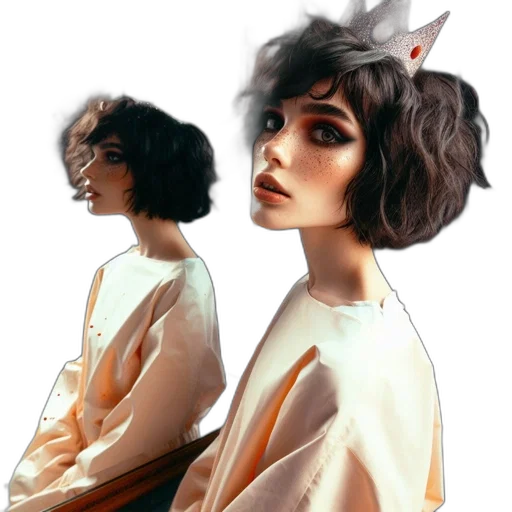crown, dress, face, hat transparent PNG cut-out