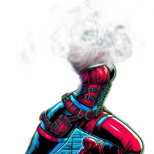 jacket, mask, robot, weapon transparent PNG cut-out
