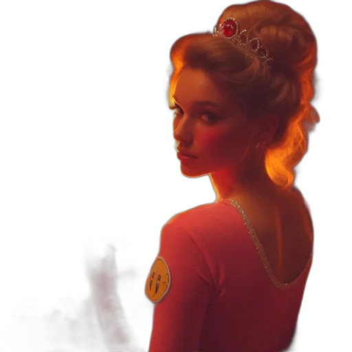 dress, staff, crown, jewelry transparent PNG cut-out