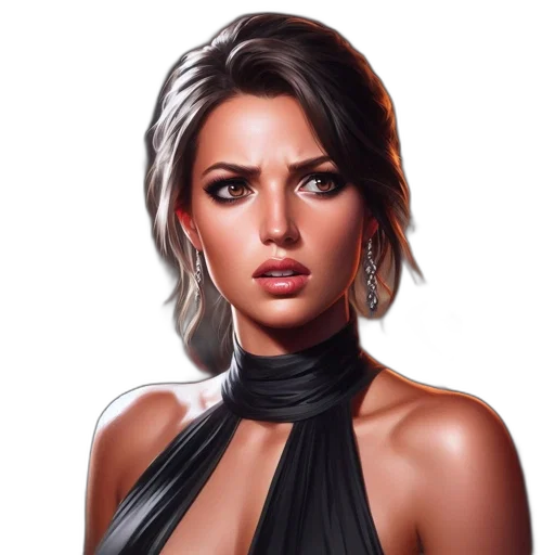 face, jewelry, dress, photorealistic transparent PNG cut-out