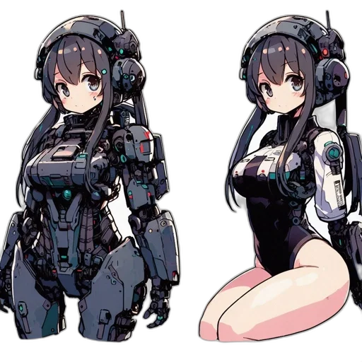 robot, weapon, concept art, cyberpunk transparent PNG cut-out