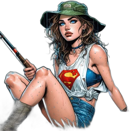 comic book art, concept art, cartoon, fantasy art transparent PNG cut-out