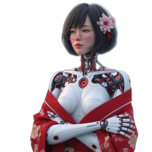 robot, dress, cyberpunk, concept art transparent PNG cut-out