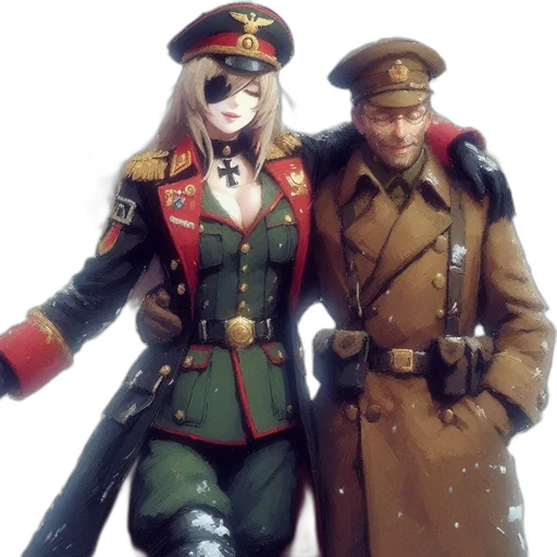 jacket, staff, hat, weapon transparent PNG cut-out