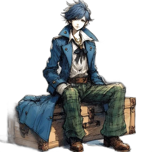 jacket, staff, concept art, watercolor transparent PNG cut-out