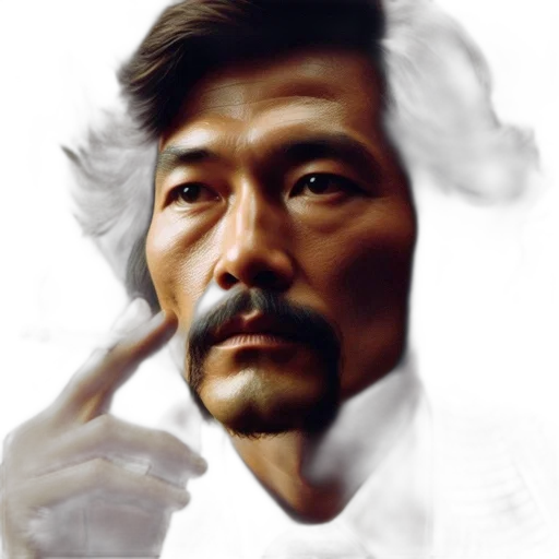 face, staff, photorealistic, oil painting transparent PNG cut-out