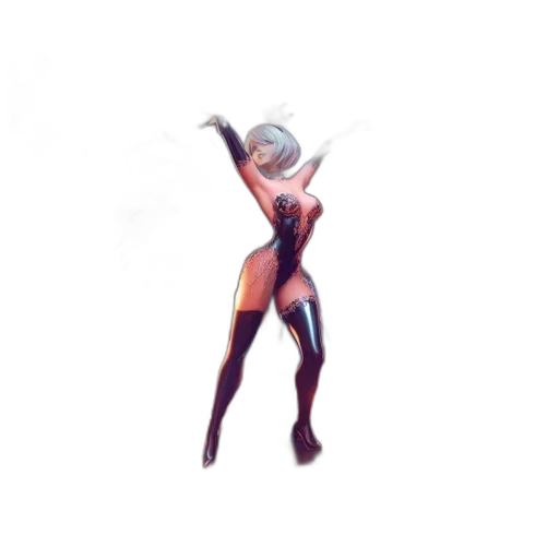 dress, robot, staff, creature transparent PNG cut-out