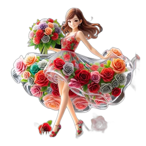 dress, jewelry, photorealistic, 3d render transparent PNG cut-out