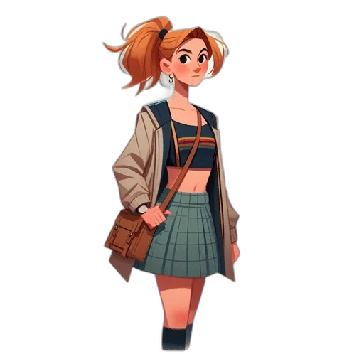 jacket, dress, staff, concept art transparent PNG cut-out