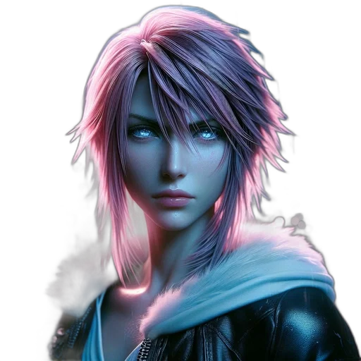 face, jacket, cyberpunk, fantasy art transparent PNG cut-out