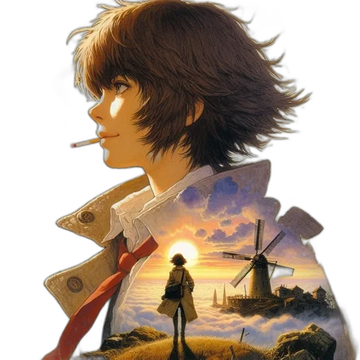 jacket, concept art, fantasy art, watercolor transparent PNG cut-out