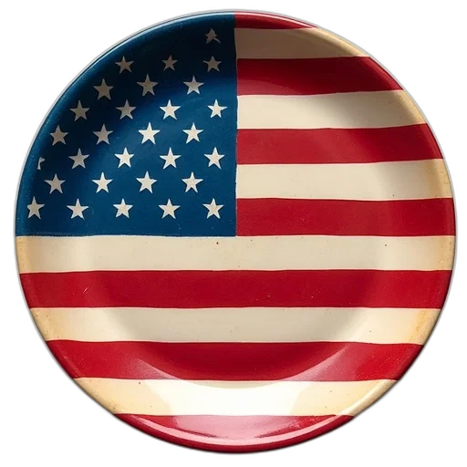 patriotic, american, flag, plate transparent PNG cut-out
