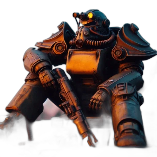 robot, weapon, staff, creature transparent PNG cut-out