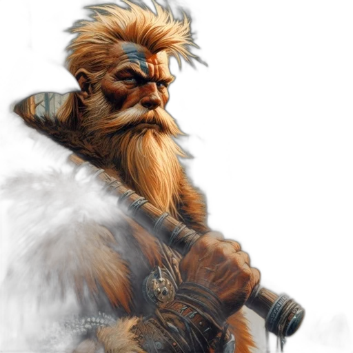creature, face, staff, fantasy art transparent PNG cut-out