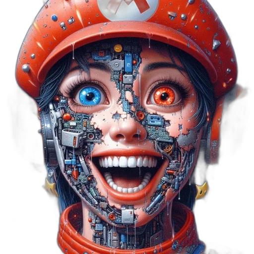 robot, face, mask, cyberpunk transparent PNG cut-out