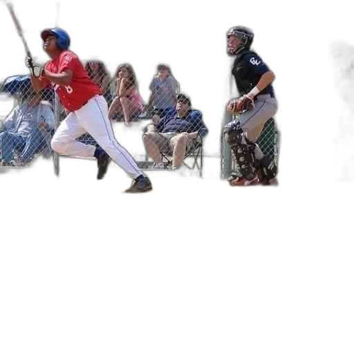 baseball, player, red, swinging transparent PNG cut-out