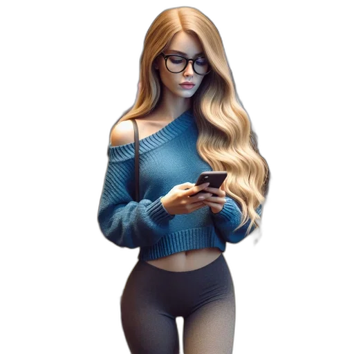 dress, jacket, robot, hair transparent PNG cut-out