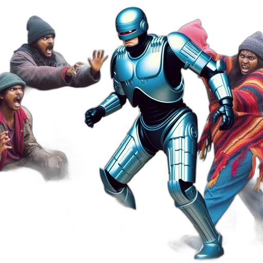 robot, concept art, comic book art, 3d render transparent PNG cut-out