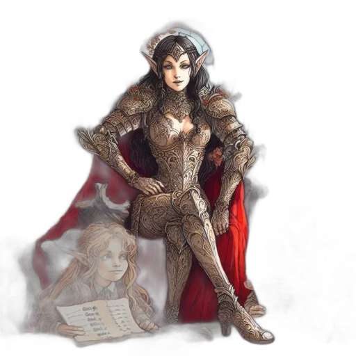 dress, fantasy art, concept art, comic book art transparent PNG cut-out