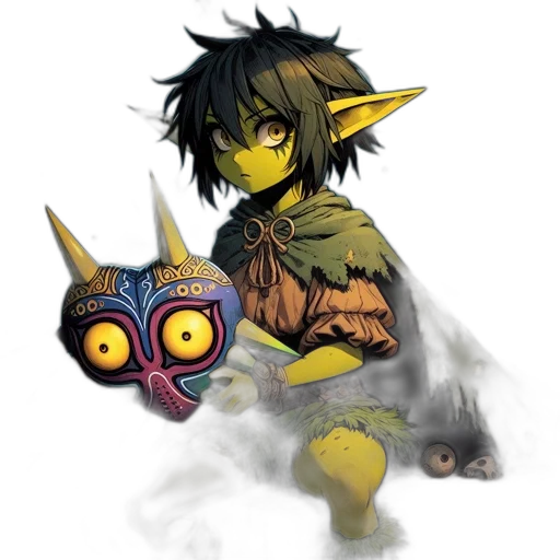 mask, staff, creature, dragon transparent PNG cut-out