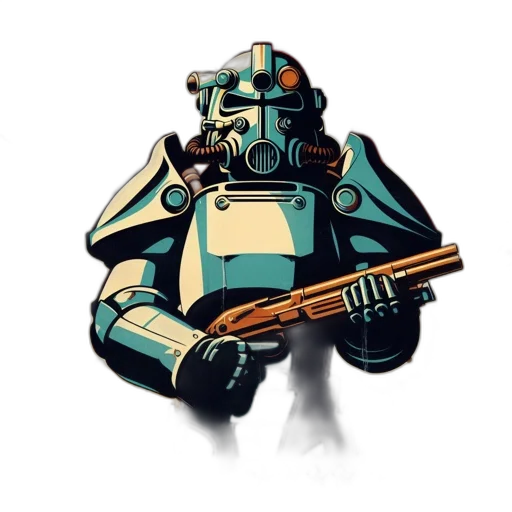 robot, weapon, concept art, pixel art transparent PNG cut-out