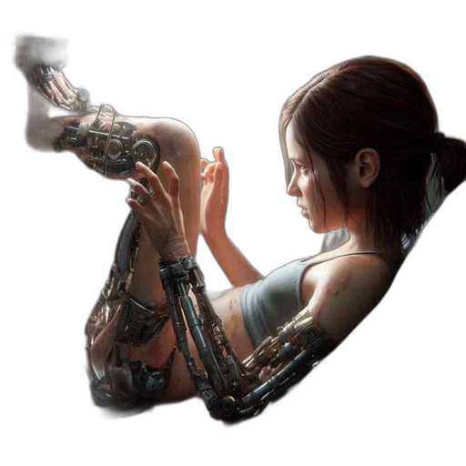 robot, weapon, concept art, cyberpunk transparent PNG cut-out