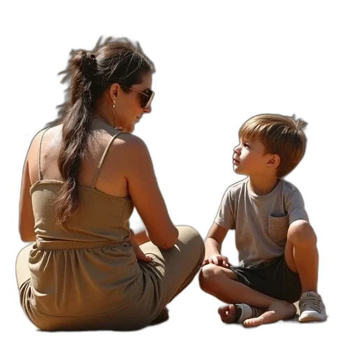 photorealistic, young, boy, sitting transparent PNG cut-out