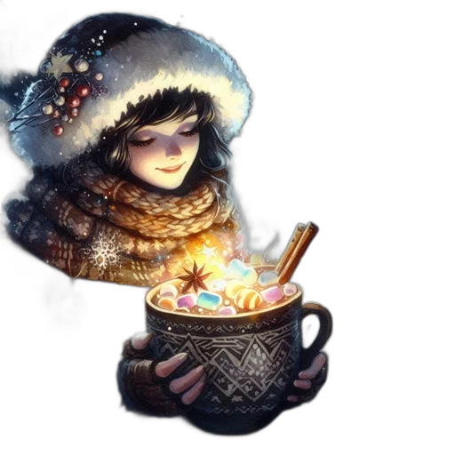 hat, food, staff, fantasy art transparent PNG cut-out