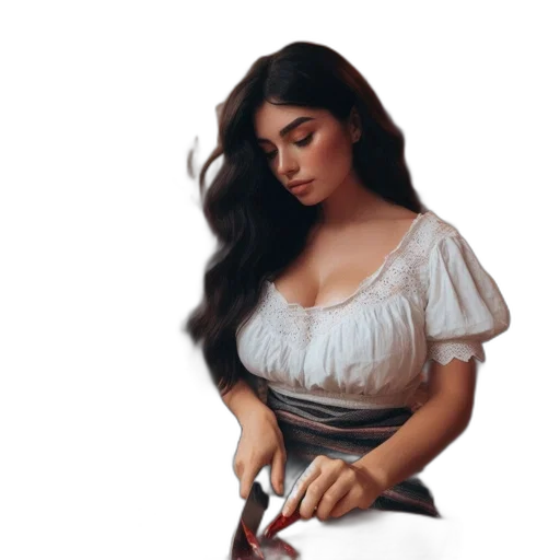 dress, jewelry, hair, sword transparent PNG cut-out