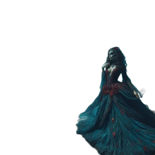 dress, creature, crown, hair transparent PNG cut-out